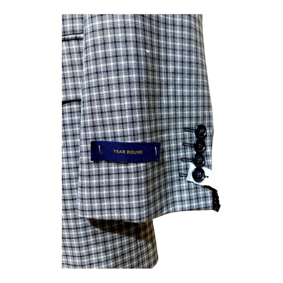 NWT Men’s Stafford Classic Fit Two Button Plaid Blazer - Picture 4 of 5